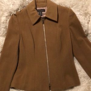 Camel wool zip up blazer——size 6 Banana Republic
